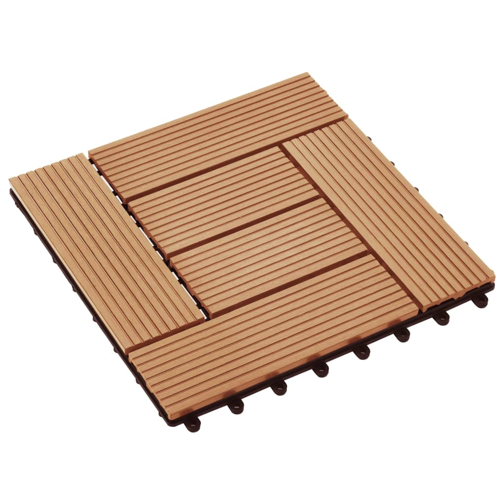 VIDAXL -Terrassenfliesen 30x30 cm 1 m² HKC Teakfarbe 11 STS