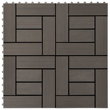 Vidaxl Terrace Tiles 30x30 cm 1 m² HKC Dark Brown 11 Sts