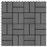 Vidaxl terrastegels 30x30 cm 1 m² hkc grijs 11 st