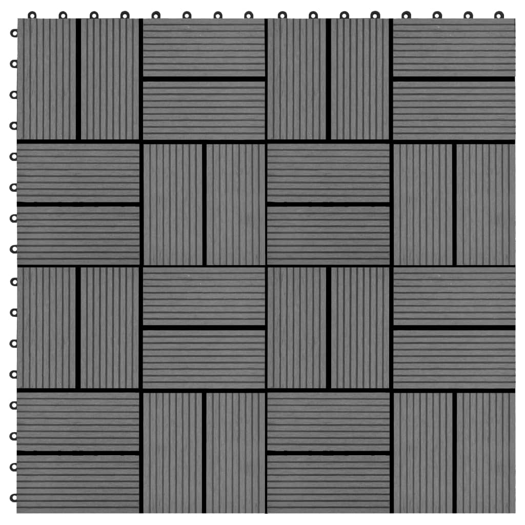 VIDAXL -Terrassenfliesen 30x30 cm 1 m² HKC Grau 11 PCs