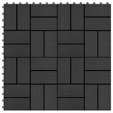 Vidaxl terrastegels 30x30 cm 1 m² hkc zwart 11 st