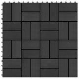 VIDAXL -Terrassenfliesen 30x30 cm 1 m² HKC Schwarz 11 STs