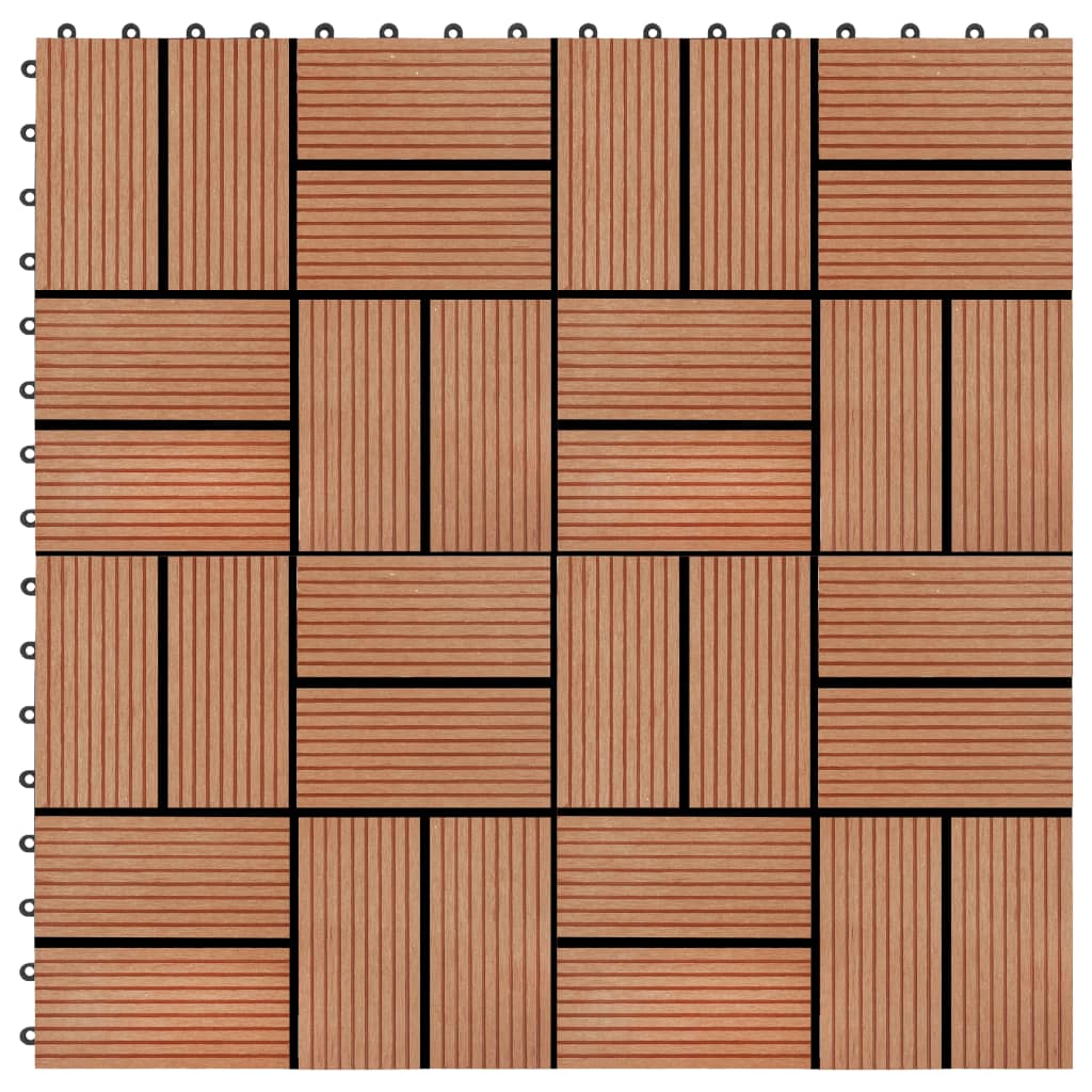 Vidaxl Terrass Fliesen 30x30 cm 1 m² ass HKC Teak Faarf 11 STS