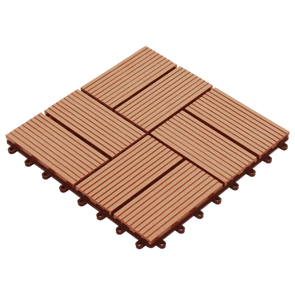 Vidaxl Terrass Fliesen 30x30 cm 1 m² ass HKC Teak Faarf 11 STS