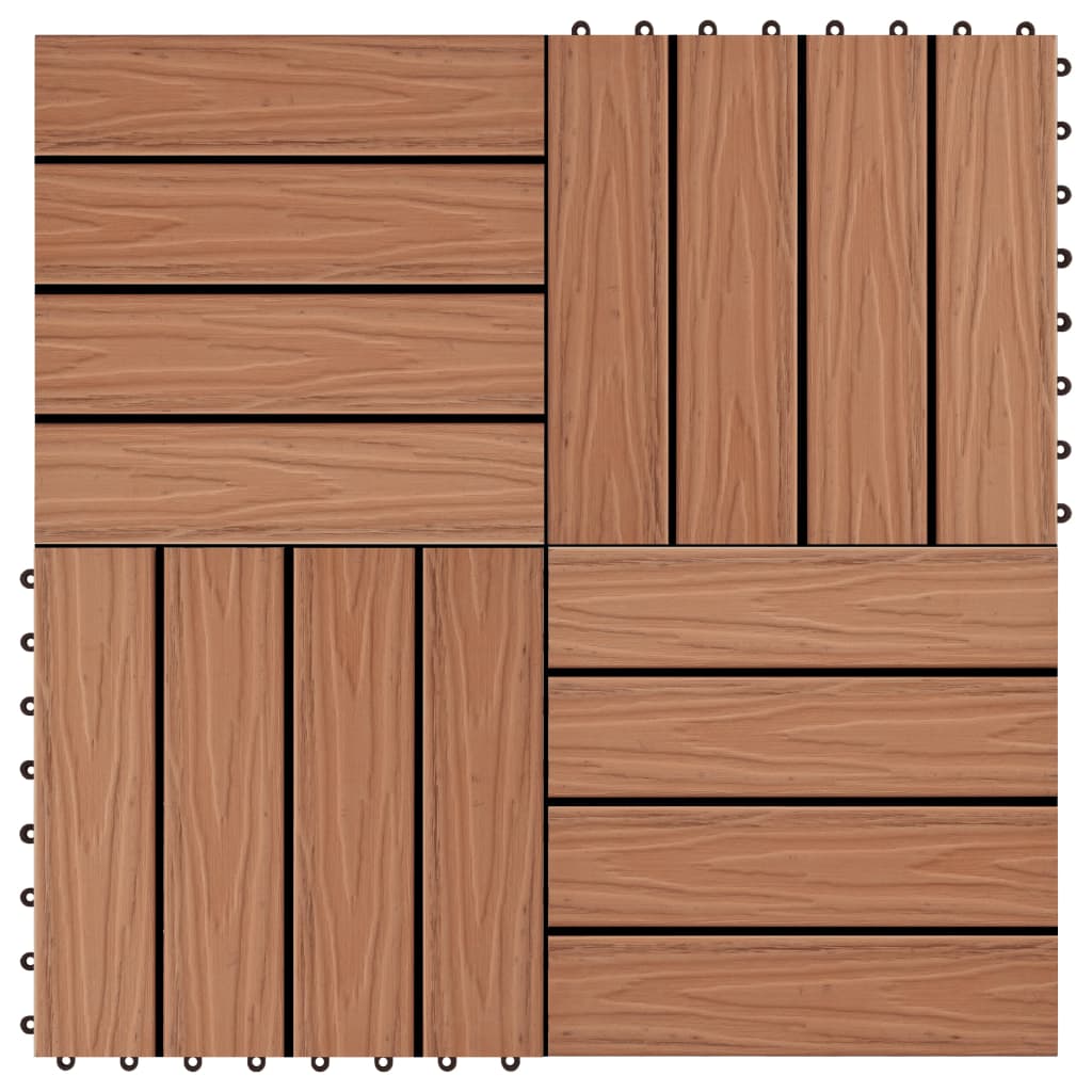 Vidaxl Terrace Tiles Deep Reliéf 30x30 cm 1 m² hkc světle hnědá 11 sts