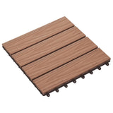 Vidaxl Terrassenfliesen tiefe Relief 30 x 30 cm 1 m² HKC Hellbraun 11 St.