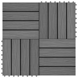 Vidaxl terrastegels diep reliëf 30x30 cm 1 m² hkc grijs 11 st