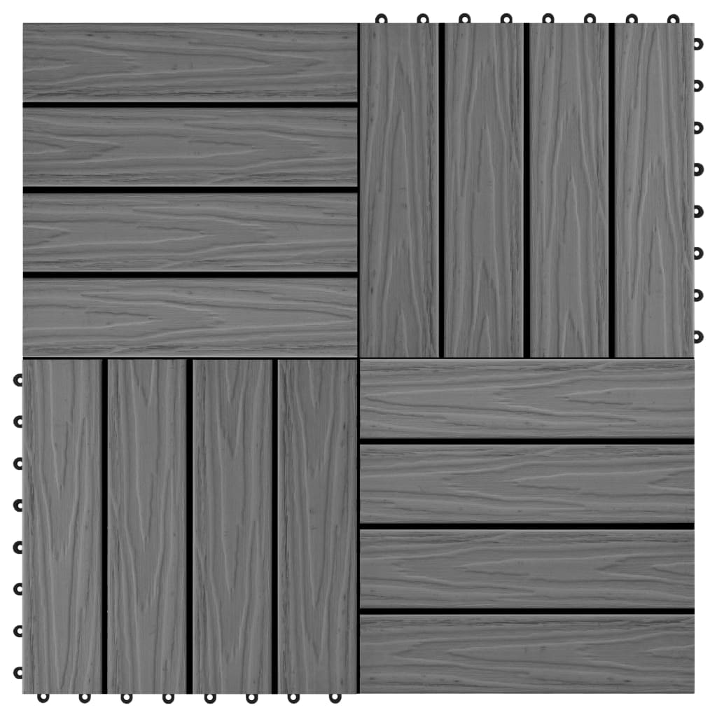 Vidaxl Terrace Płytki głębokie ulga 30x30 cm 1 m² HKC Gray 11 STS