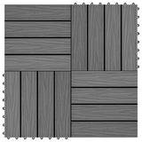 VIDAXL -Terrassenfliesen tiefe Relief 30 x 30 cm 1 m² HKC Grau 11 STs