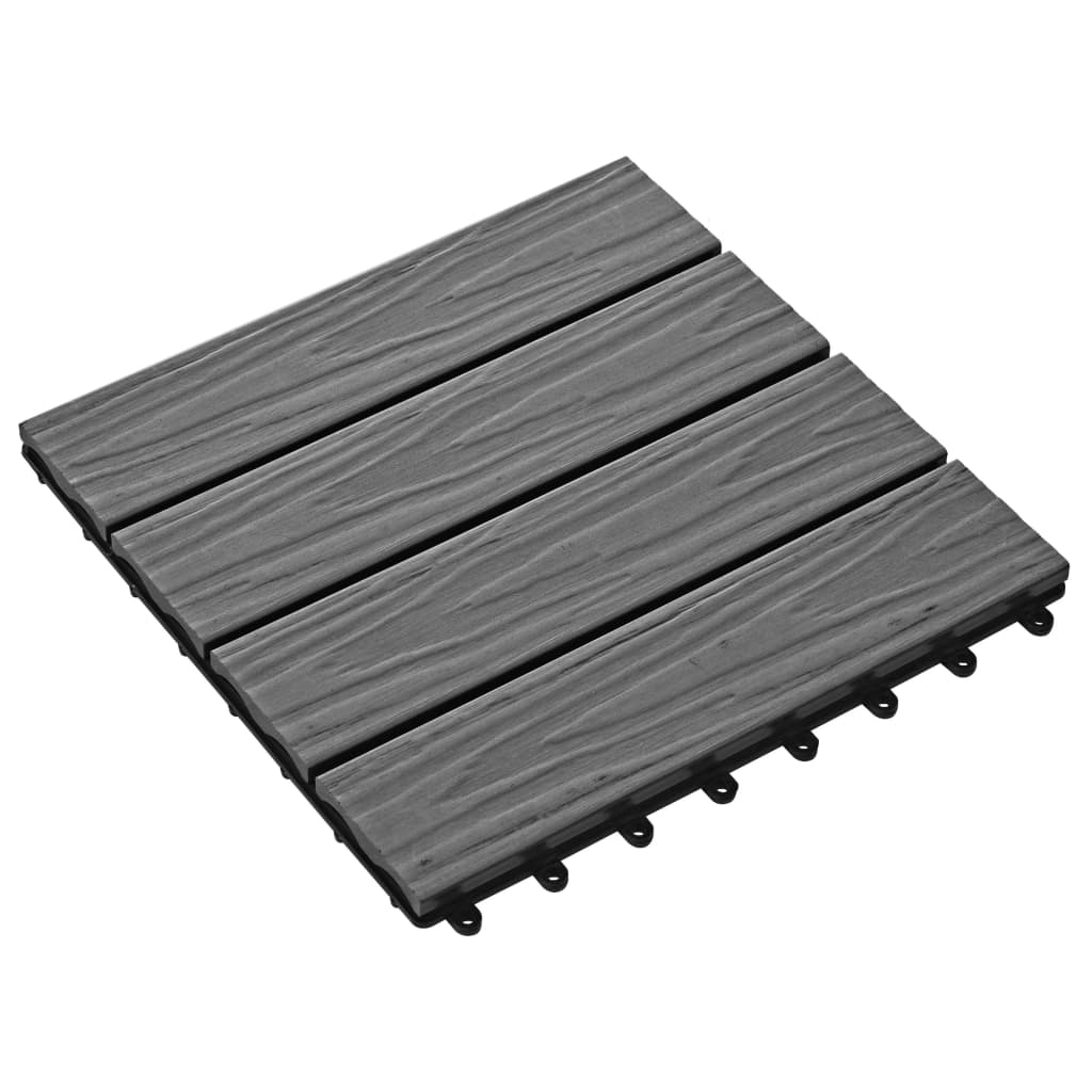 VIDAXL -Terrassenfliesen tiefe Relief 30 x 30 cm 1 m² HKC Grau 11 STs