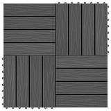 VIDAXL -Terrassenfliesen tiefe Relief 30 x 30 cm 1 m² HKC Schwarz 11 Sts