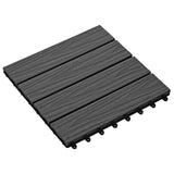 VIDAXL -Terrassenfliesen tiefe Relief 30 x 30 cm 1 m² HKC Schwarz 11 Sts