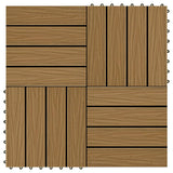 Vidaxl terrastegels diep reliëf 30x30 cm 1 m² hkc teakkleur 11 st