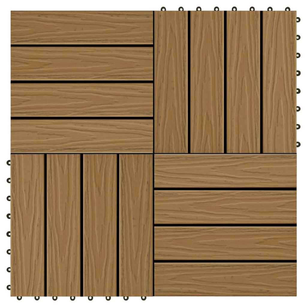 VIDAXL -Terrassenfliesen tiefe Relief 30 x 30 cm 1 m² HKC Teakfarbe 11 STS