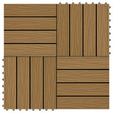 VIDAXL -Terrassenfliesen tiefe Relief 30 x 30 cm 1 m² HKC Teakfarbe 11 STS