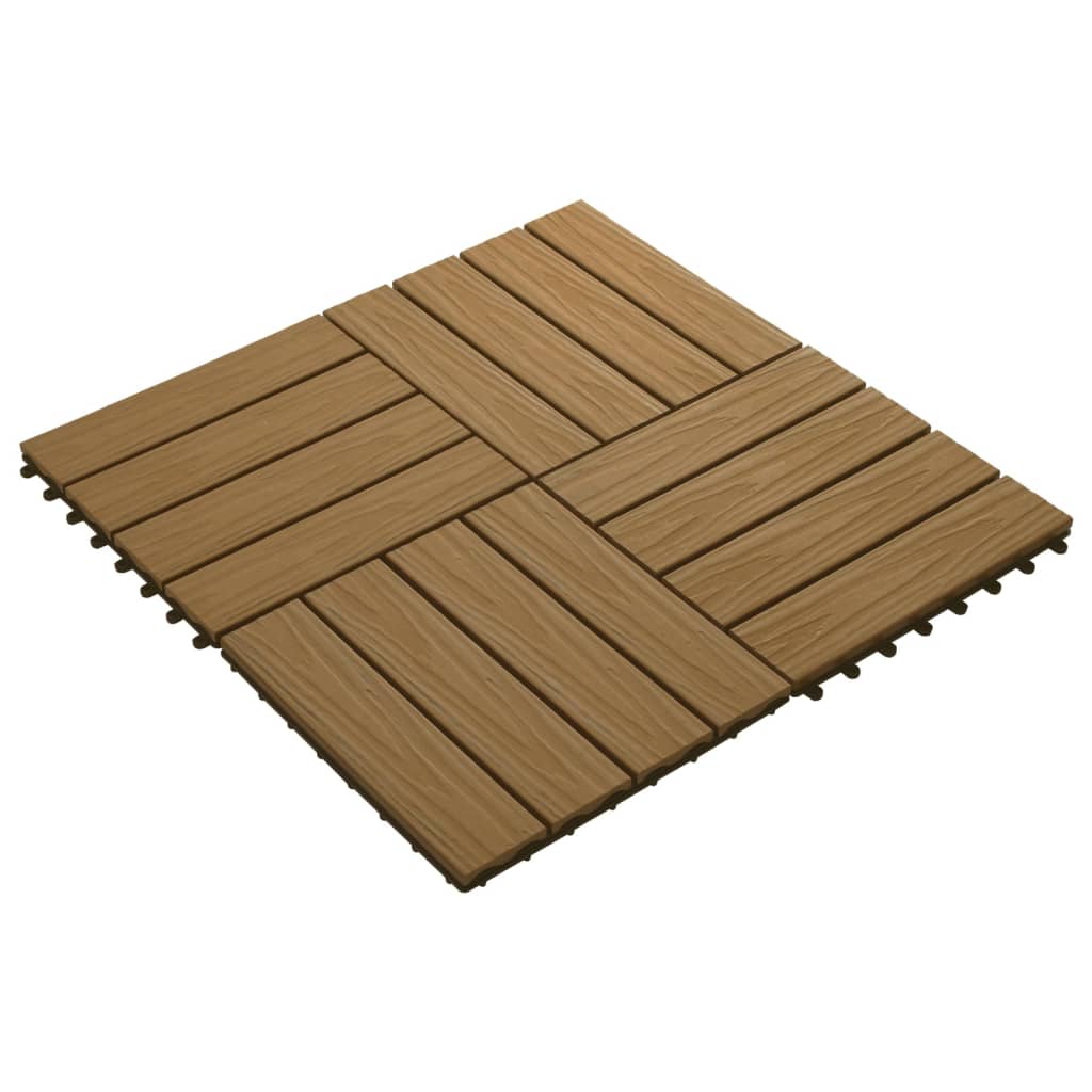 Vidaxl Terrace Tiles Deep Reliéf 30x30 cm 1 m² hkc teak barva 11 sts