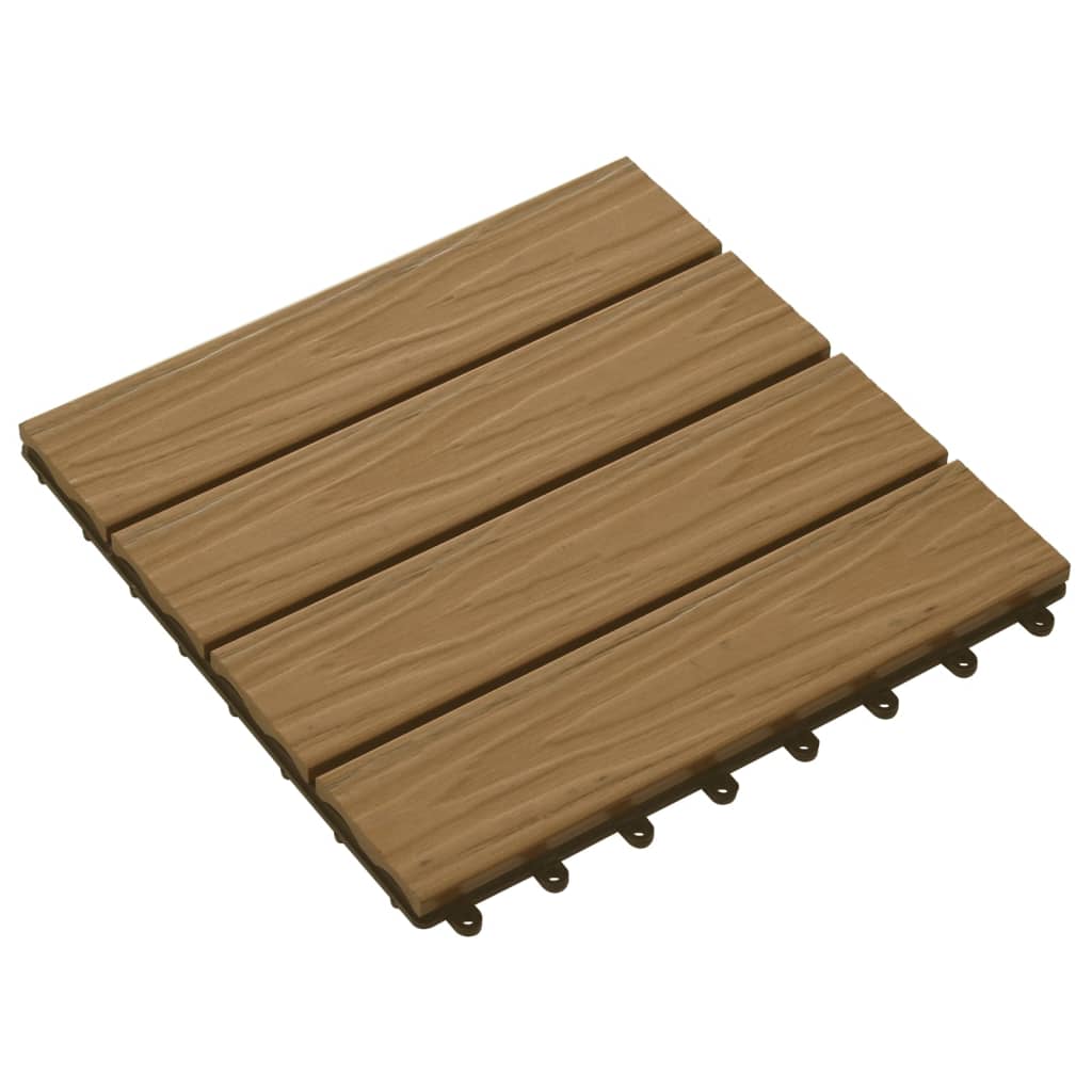 BIDAXL TERRASE TILES DEEP RELIED 30x30 cm 1 m² HKC Teakfärg 11 Sts