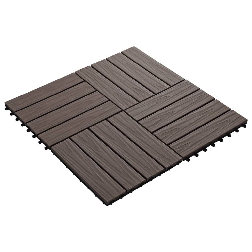 Vidaxl Terrace Tiles Deep Reliéf 30x30 cm 1 m² hkc tmavě hnědá 11 sts