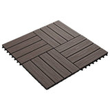 Vidaxl Terrassenfliesen tiefe Relief 30 x 30 cm 1 m² HKC Dunkelbraun 11 St.