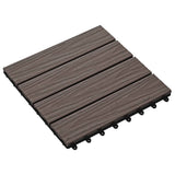 Vidaxl Terrace Tiles Deep Reliéf 30x30 cm 1 m² hkc tmavě hnědá 11 sts