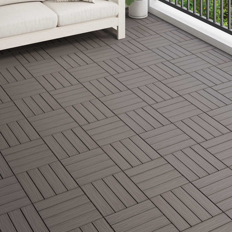 Vidaxl terras tegel 3d-design 11 st donkerbruin 30 x 30 cm wpc