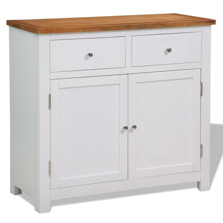 Vidaxl dressoir 90x33,5x83 cm massief eikenhout