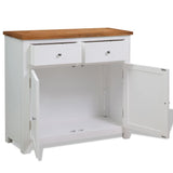 Vidaxl dressoir 90x33,5x83 cm massief eikenhout