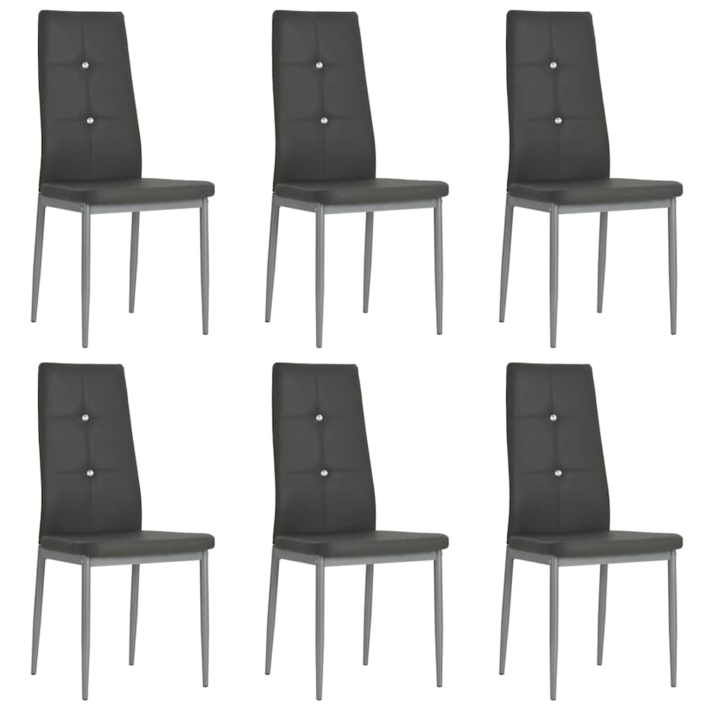 Vidaxl eetkamerstoelen 6 st kunstleer grijs
