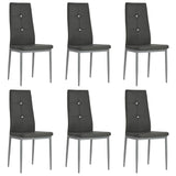 Vidaxl eetkamerstoelen 6 st kunstleer grijs
