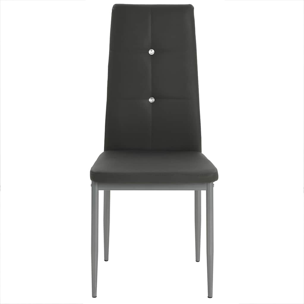 Vidaxl eetkamerstoelen 6 st kunstleer grijs