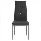 Vidaxl eetkamerstoelen 6 st kunstleer grijs