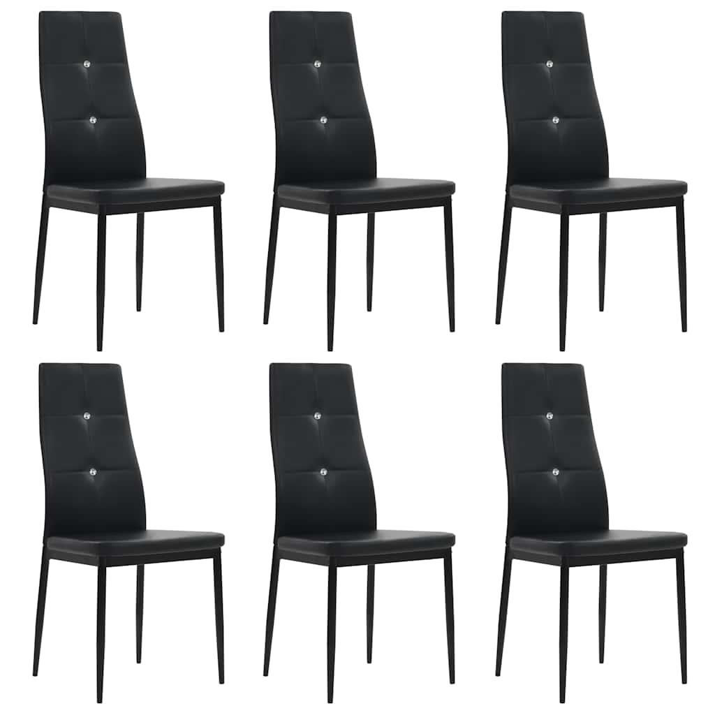 Vidaxl eetkamerstoelen 6 st kunstleer zwart