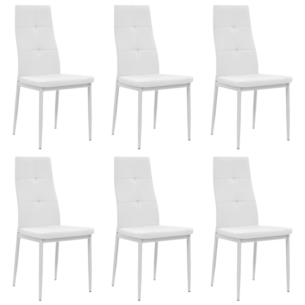 Vidaxl eetkamerstoelen 6 st kunstleer wit