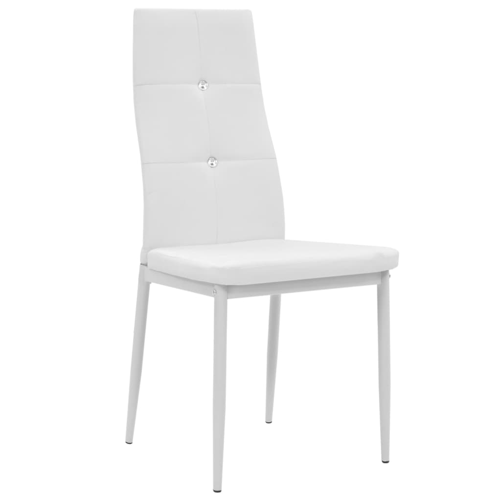 Vidaxl eetkamerstoelen 6 st kunstleer wit