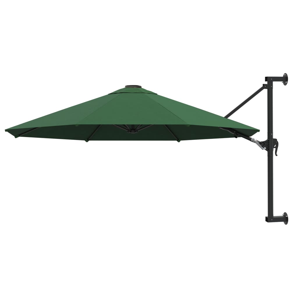 Parasol de pared Vidaxl con poste de metal de 300 cm verde