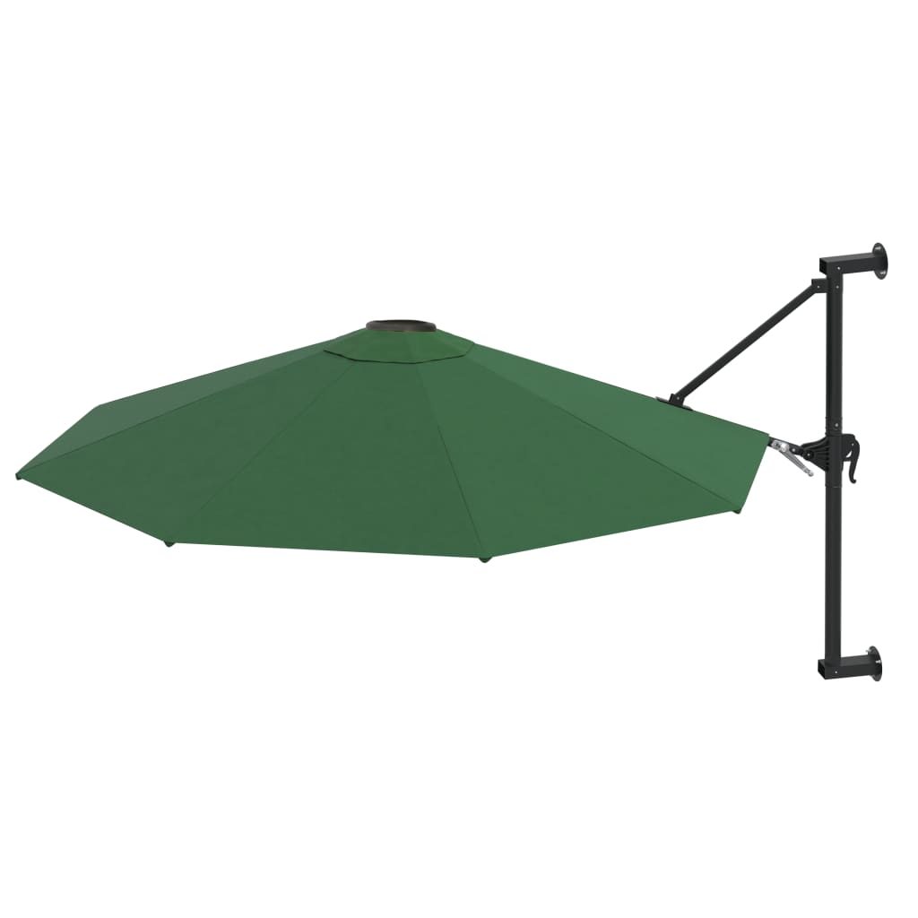 Parasol de pared Vidaxl con poste de metal de 300 cm verde