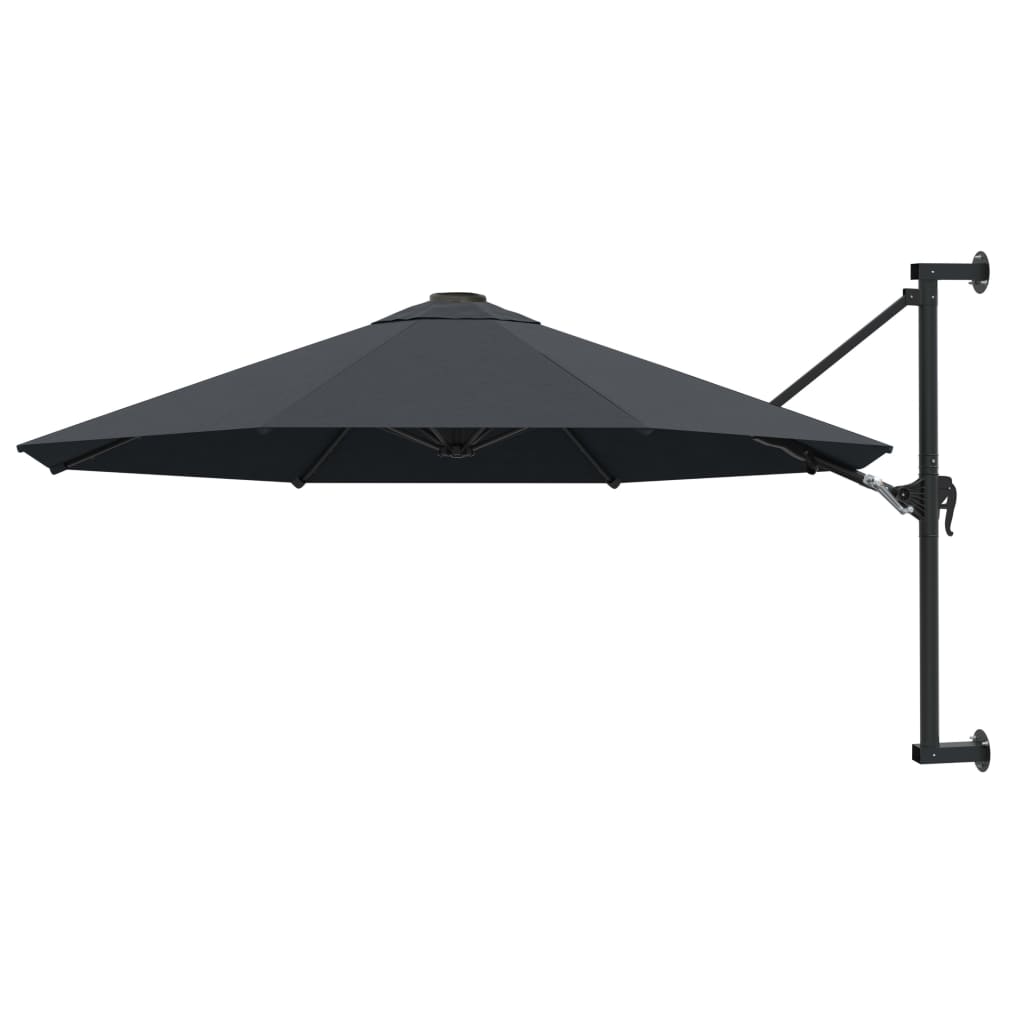 Vidaxl Wall Parasol z metalowym biegunem 300 cm antracytem