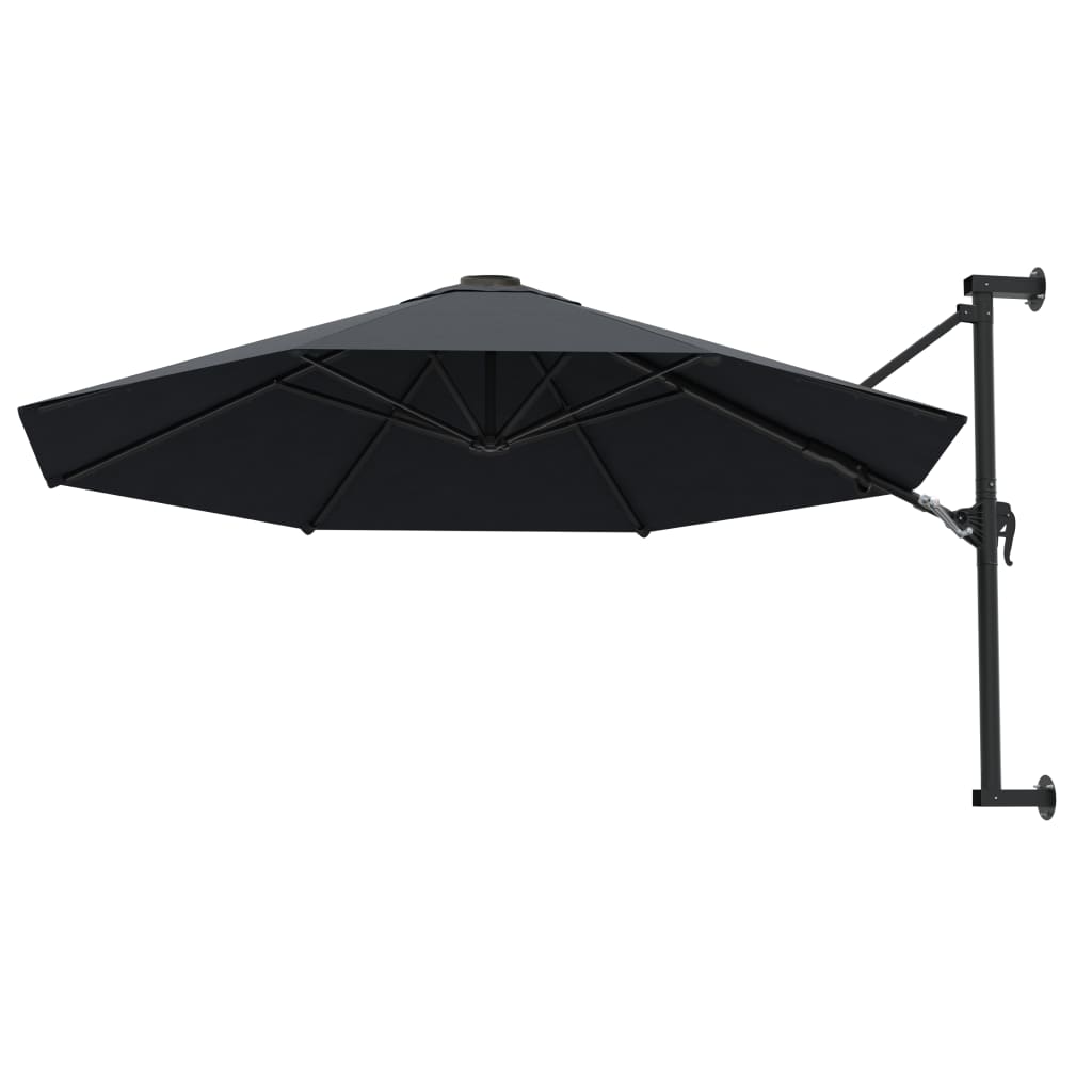 Vidaxl Wall Parasol z metalowym biegunem 300 cm antracytem