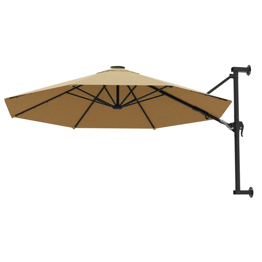 Parasol de pared Vidaxl con topo de metal de 300 cm