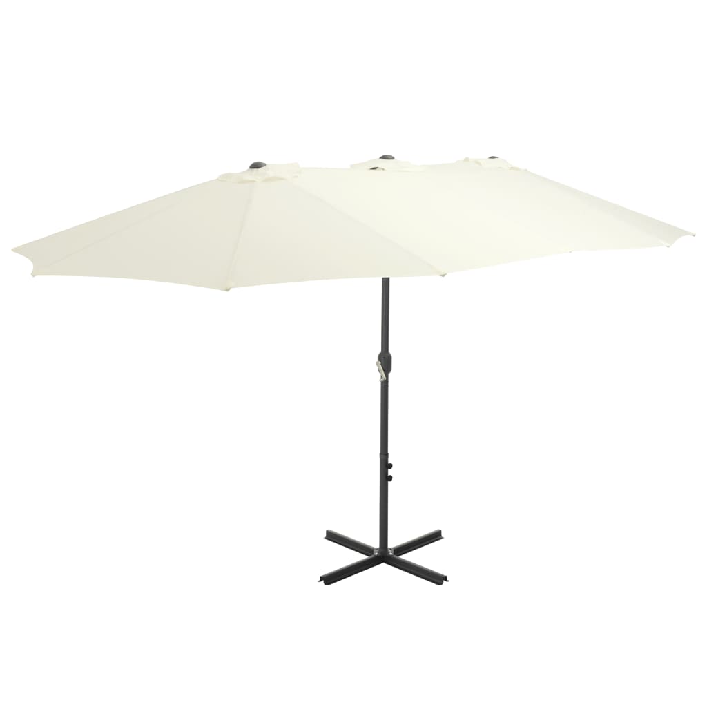 Vidaxl Parasol z aluminiowym biegunem 460x270 cm Cold -sand