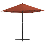 Vidaxl Parasol con poste de aluminio 460x270 cm terracota