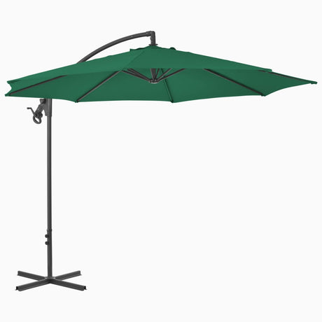 Parasol flottant vidaxl avec poteau en acier 300 cm vert