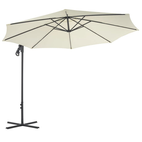 Vidaxl Parasol flottant avec poteau en acier 300 cm sable -colored