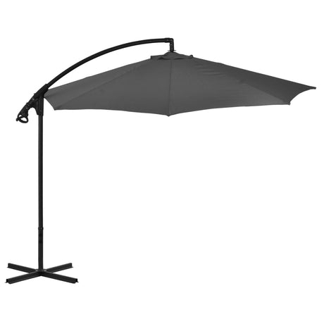 Vidaxl flytende parasol med stålstang 300 cm Antracitt -farget