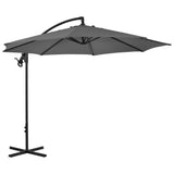 Vidaxl flytende parasol med stålstang 300 cm Antracitt -farget