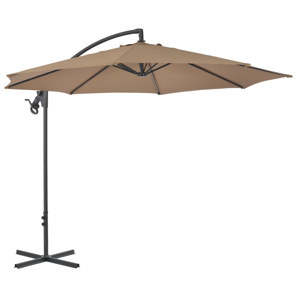 Vidaxl plovoucí parasol s ocelovým pólem 300 cm taupe