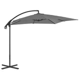 Vidaxl flytende parasol med stålstang 250x250 cm Antracitt -farget