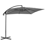 Vidaxl flytende parasol med stålstang 250x250 cm Antracitt -farget