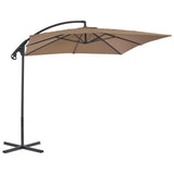 Vidaxl flytende parasol med stålstang 250x250 cm taupe