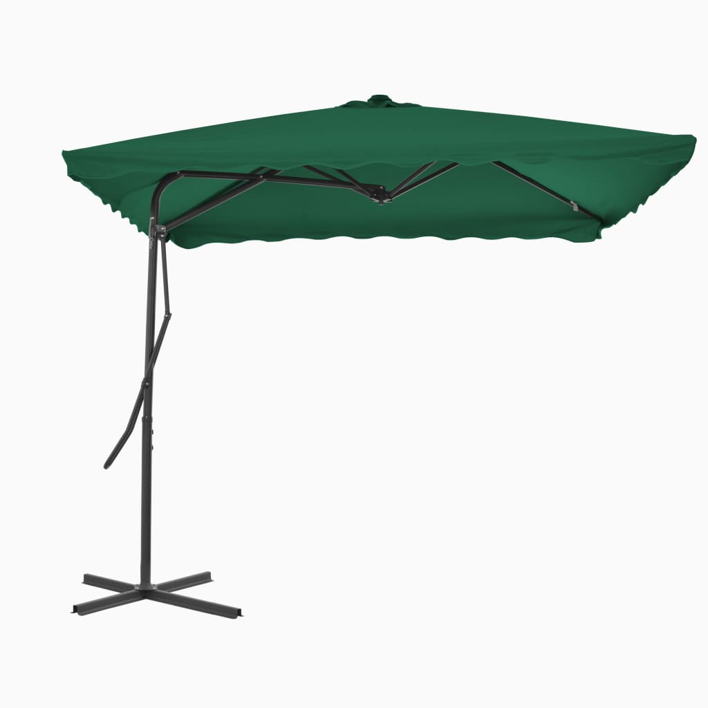 Vidaxl Parasol ze stalowym biegunem 250x250 cm zielonym